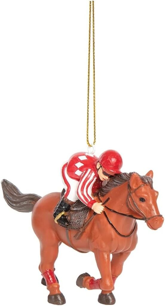 Striped Jockey Ornament