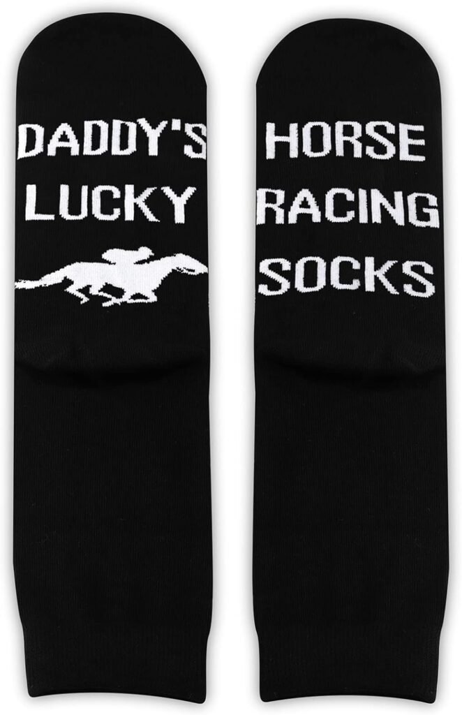 TSOTMO Horse Racing Socks Sports Fans Lover Gift DADDYS Lucky Horse Racing Socks Gift For Men Gambling Gift Jockey Socks