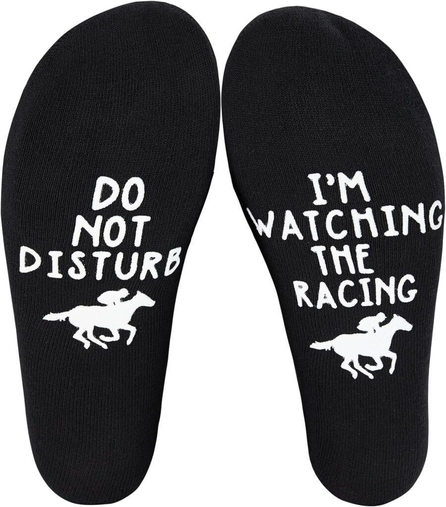 Udobuy Personalised Cotton Horse Racing Socks, Novelty Gift Idea, Custom Designed, Fathers Day,Birthday,Stocking Gift