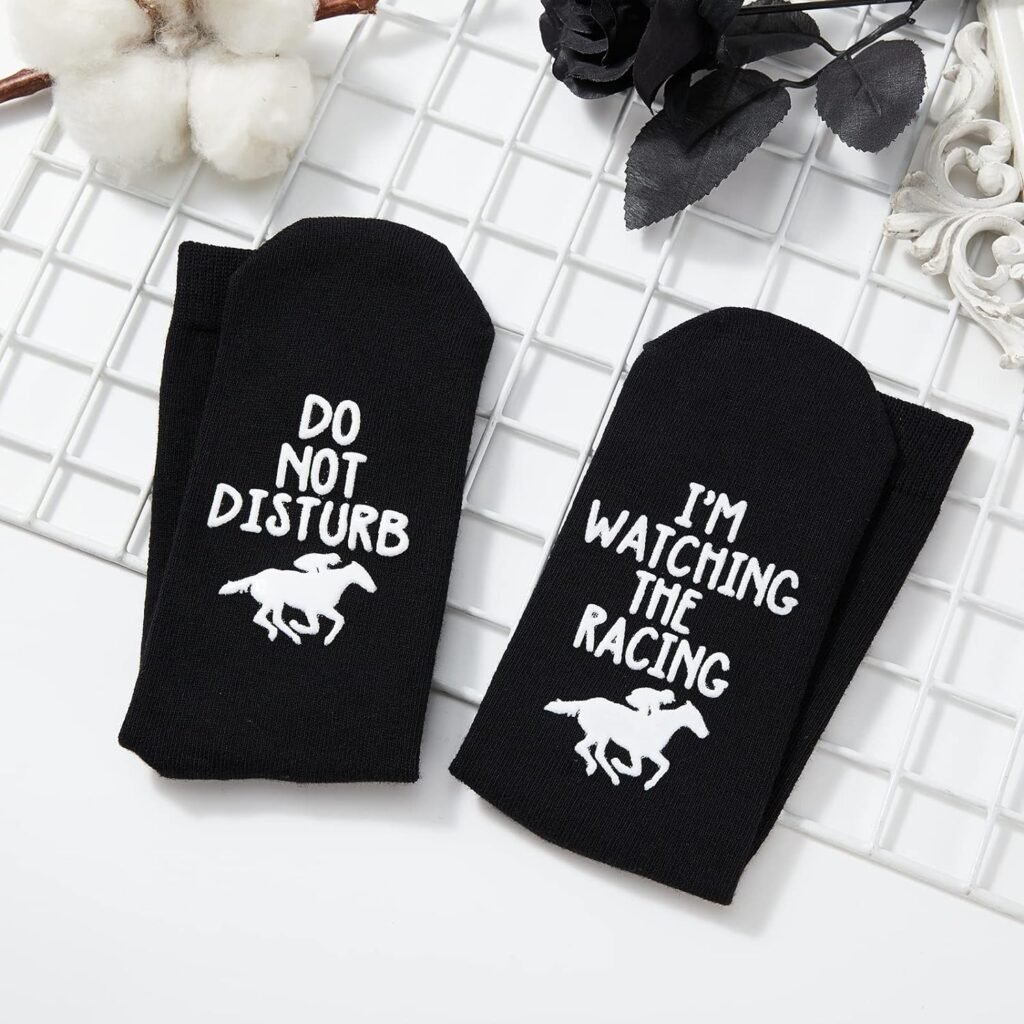 Udobuy Personalised Cotton Horse Racing Socks, Novelty Gift Idea, Custom Designed, Fathers Day,Birthday,Stocking Gift